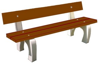 Bancs pieds béton lames de bois Héracles